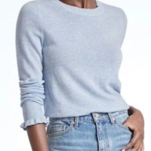 Light Blue Banana Republic Wool/Cashmere Sweater Ruffled Sleeves
